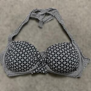 Sia Australia Bikini Top 10 Halter Black White Beach Vacation Push Up Padded Tie